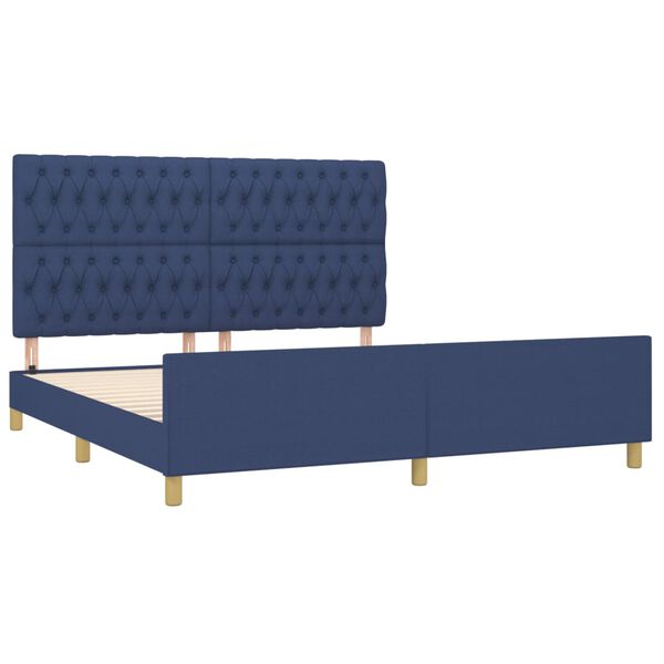 vidaXL Estrutura de cama 180x200 cm tecido azul