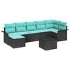 vidaXL Conjunto de Sof&aacute; de Jardim 8 pcs Preto Rattan Sint&eacute;tico