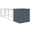 vidaXL Casota p/ c&atilde;es c/ parque 110x405x110 cm a&ccedil;o galvaniz. antracite
