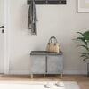 vidaXL Banco de Hall com almofada com porta Cinzento 60 x 38 x 46 cm