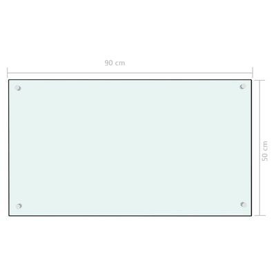 vidaXL Painel anti-salpicos de cozinha 90x50 cm vidro temperado branco