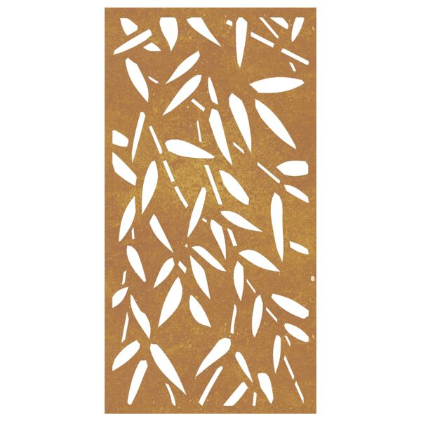 vidaXL Decora&ccedil;&atilde;o p/muro jardim 105x55cm a&ccedil;o corten design folhas bambu