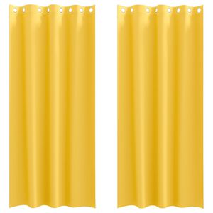 vidaXL Cortinas Blackout com Argolas 2 pcs Amarelo Mostarda