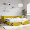 vidaXL Sof&aacute;-cama com gavet&atilde;o e gavetas 100x200 cm veludo amarelo