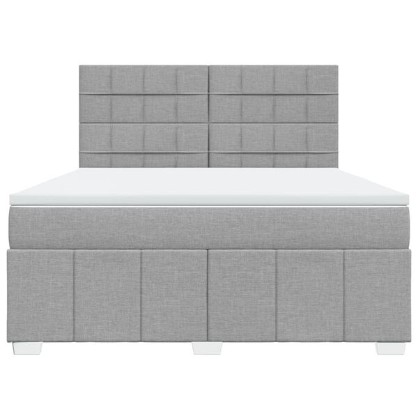 vidaXL Cama com molas/colch&atilde;o 180x200 cm tecido cinzento-claro