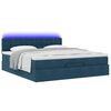 vidaXL Estrutura de cama otomana com colch&atilde;o 160x200 cm azul escuro