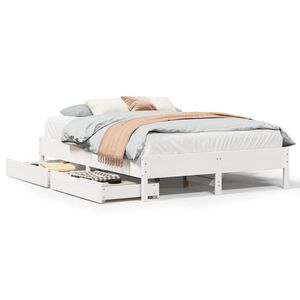 vidaXL Cama sem colch&atilde;o 120x190 cm madeira de pinho maci&ccedil;a branco