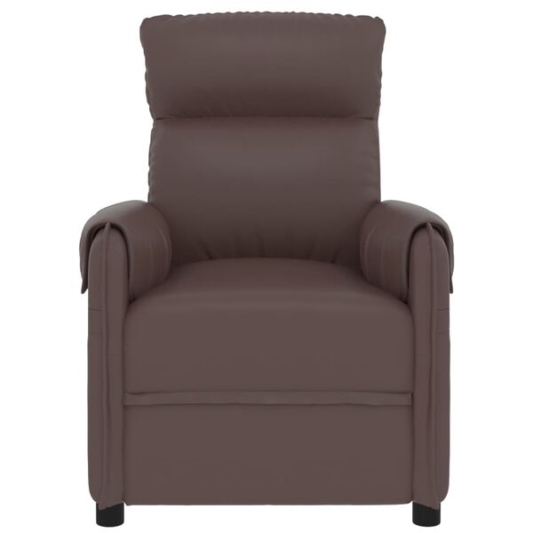 vidaXL Cadeira de massagens couro artificial castanho