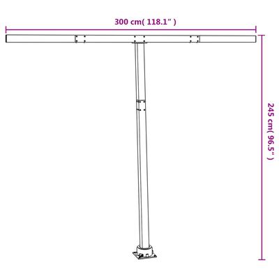 vidaXL Conjunto de postes para toldo 300x245 cm ferro antracite