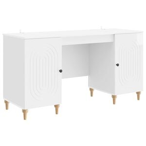 vidaXL Mesa Branco Brilhante 142,5 x 50 x 75 cm Derivados de Madeira