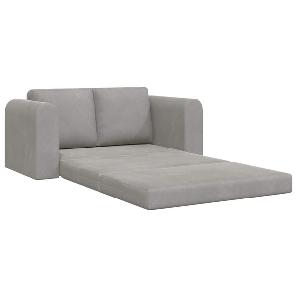 vidaXL Sof&aacute;-Cama Cinzento-claro 148 x 71 x 83 cm Veludo