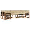 vidaXL Conjunto de Sof&aacute;s para Exterior 7 pcs Natural e Bege