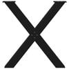 vidaXL Pés para mesa de jantar em formato de X, 3 peças, preto, 80x (72-73) cm, aço