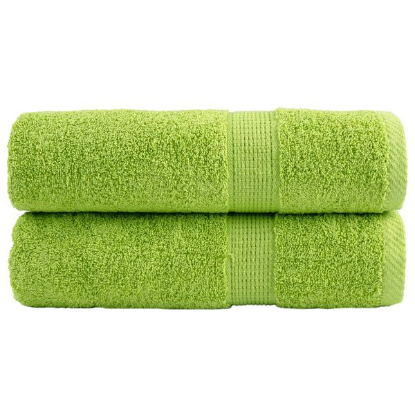 vidaXL Toalhas de m&atilde;os premium SOLUND 2pcs 50x100cm 600gsm verde ma&ccedil;a