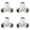 vidaXL Bases para poste em forma de Y 4 pcs 71x71 mm metal galvanizado