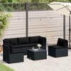 vidaXL 4 pcs conjunto lounge de jardim c/ almofad&otilde;es vime PE preto