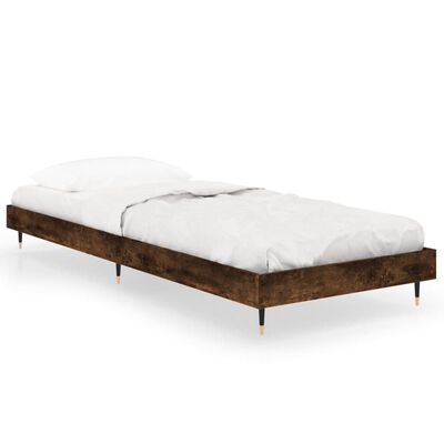 vidaXL Estrutura cama 75x190 cm derivados de madeira carvalho fumado