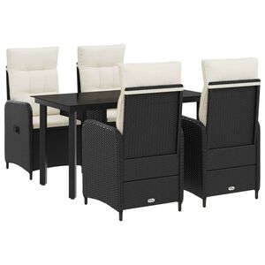 vidaXL Conjunto de Mesa de Sof&aacute; 5 pcs Preto e Branco Creme
