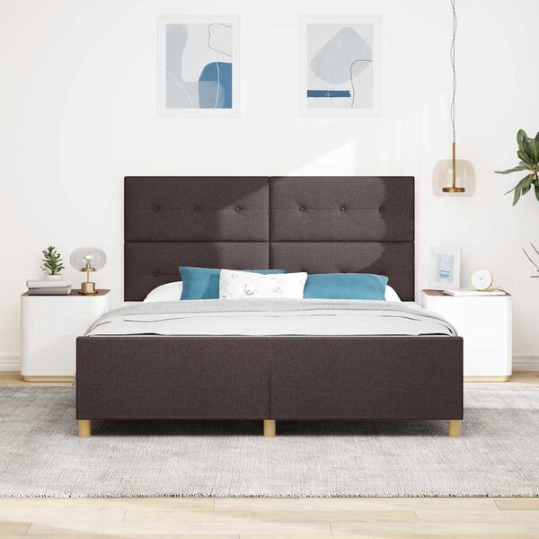 vidaXL Estrutura da Cama Castanho escuro 180 x 200 cm tecido