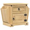 vidaXL Mesa de cabeceira Corona 45x35x47,5 cm madeira de pinho maci&ccedil;a