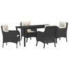 vidaXL Conjunto de Jantar para Jardim 5 unid. Preto vime PE