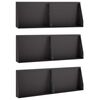 vidaXL Muro de Conten&ccedil;&atilde;o 6 unid. 60 x 12 x 50 cm A&ccedil;o Preto