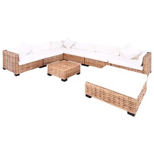 vidaXL Conjunto de sof&aacute;s 27 pcs vime genu&iacute;no