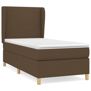 vidaXL Cama com molas/colch&atilde;o 80x200 cm tecido castanho-escuro