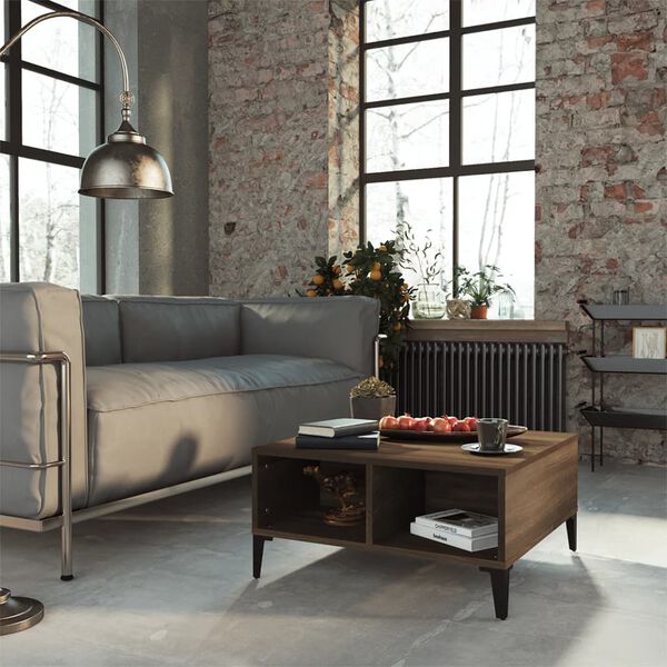 vidaXL Mesa de centro 60x60x30 cm aglomerado cor carvalho castanho