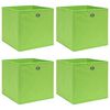 vidaXL Caixas de arruma&ccedil;&atilde;o 4 pcs 32x32x32 cm tecido verde