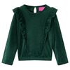 Blusa para crian&ccedil;a com folhos verde-escuro 92