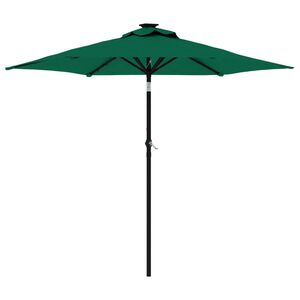 vidaXL Guarda-sol de jardim com poste de a&ccedil;o 225x225x212 cm verde