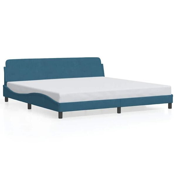vidaXL Estrutura de cama Dover 200x200 cm veludo azul