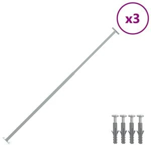 vidaXL Barras seguran&ccedil;a de janela ajust&aacute;veis 3 pcs 710-1200 mm