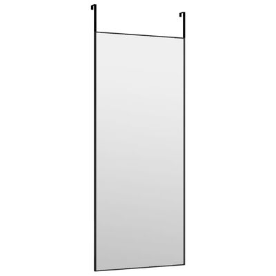 vidaXL Espelho para porta 40x100 cm vidro e alumínio preto