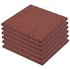 vidaXL Ladrilhos prot. contra quedas 6 pcs borracha 50x50x3cm vermelho