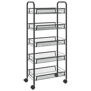 vidaXL Carrinho de cozinha com 5 prateleiras ferro 46x26x105 cm preto