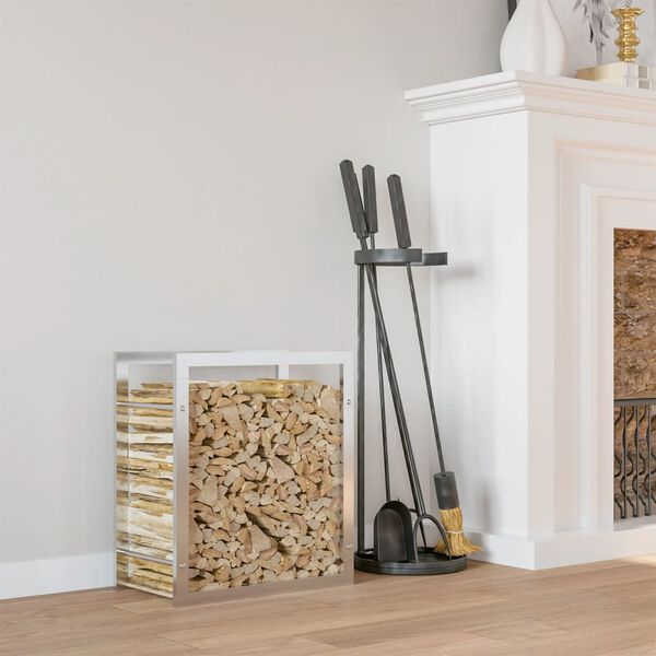 vidaXL Suporte para lenha 80x28x86 cm aço inoxidável