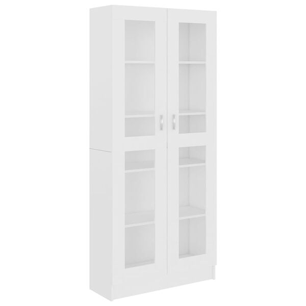vidaXL Arm&aacute;rio vitrine 82,5x30,5x185cm derivados de madeira branco