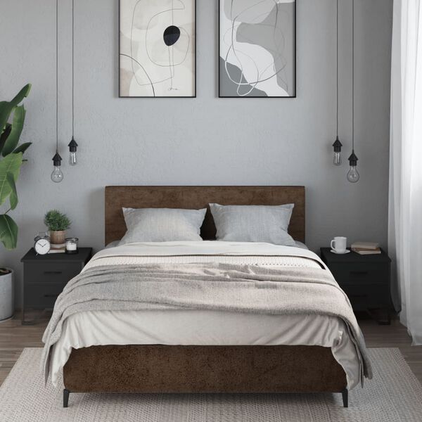 vidaXL Mesa de cabeceira 2 pcs 40x41x40 cm derivados de madeira preto