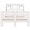 vidaXL Cama com estante sem colch&atilde;o 135x190 cm pinho maci&ccedil;o branco