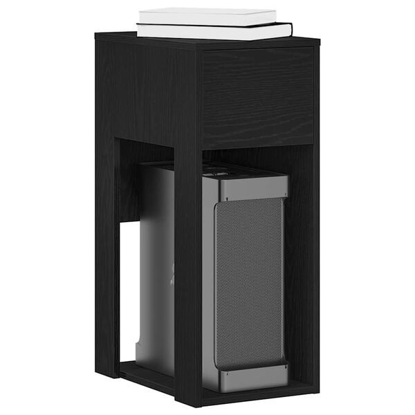 vidaXL Suporte torre de computador com gaveta 30x44x74 cm preto