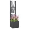 vidaXL Vaso de Jardim Antracite 36 x 36 x 140 cm Polipropileno