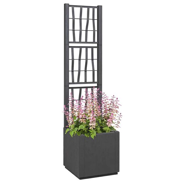 vidaXL Vaso de Jardim Antracite 36 x 36 x 140 cm Polipropileno