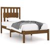 vidaXL Estrutura de cama 100x200 cm pinho maci&ccedil;o castanho mel
