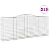 vidaXL Cestos gabi&atilde;o arqueados 25 pcs 400x50x160/180 ferro galvanizado