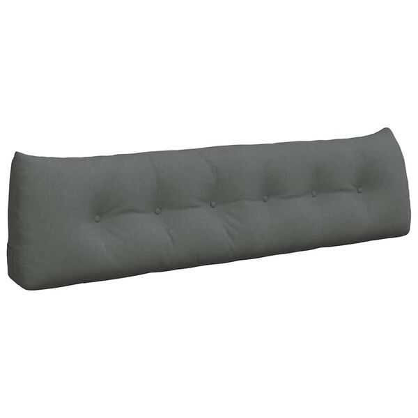 vidaXL Travesseiro para Costas Cinza Escuro 180 x 24 x 50 cm tecido