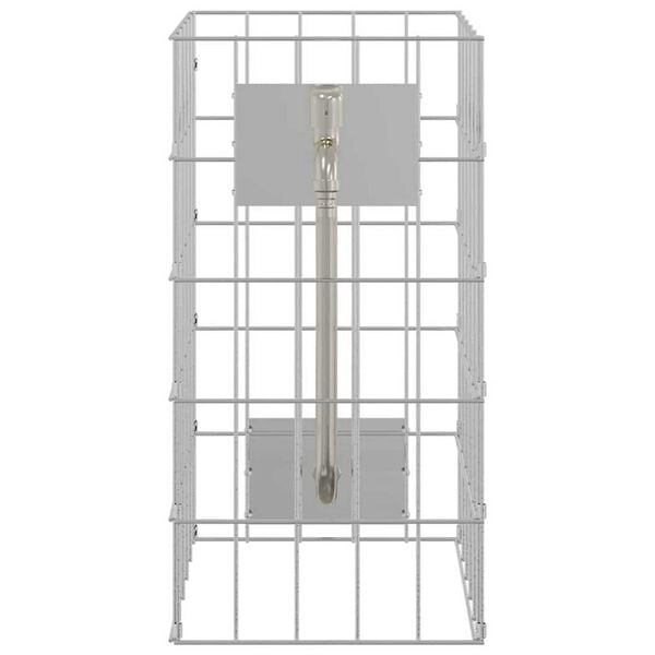 vidaXL Coluna de Gabion Prateado 25 x 25 x 50 cm Aço inoxidável