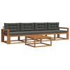 vidaXL Conjunto de Sof&aacute;s para Exterior 5 pcs Natural e Antracite