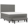 vidaXL Cama com molas/colch&atilde;o 140x190 cm tecido cinzento-escuro